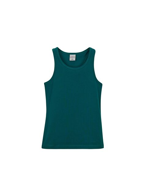 Lovetti Koyu Petrol Kız Çocuk Düz Basıc  Yüzücü Atlet - S000053546-20018