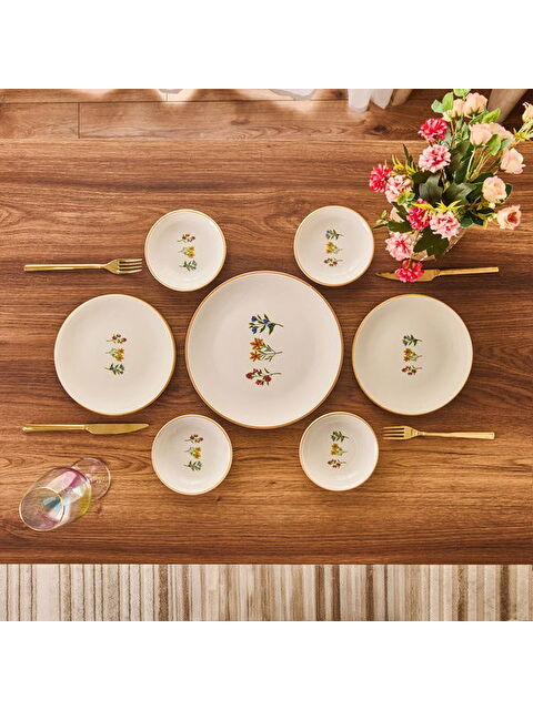 Evidea Kitchen 12 Parça Çıtır Çiçekli Seramik Kahvaltı Takımı - Renkli - S000398930-23173