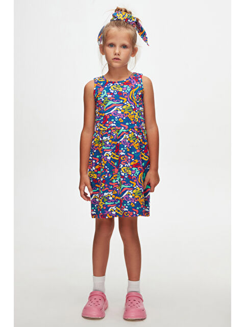 Lovetti Abstract Leopard Kız Çocuk Desenli Kolsuz Elbise - S000031189-23173