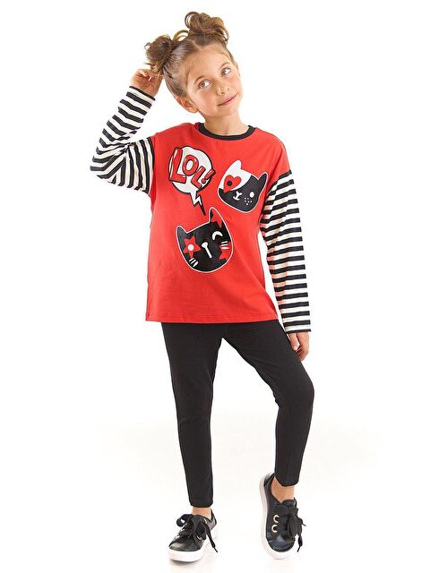 MSHB&G Lol Kedi Kız Çocuk Tunik Tayt Takım - S000005554-23173