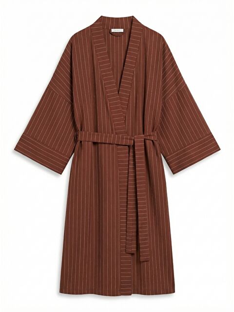 C&City Yarasa Kol Uzun Sabahlık 9141 Kahverengi - S000216941-19413