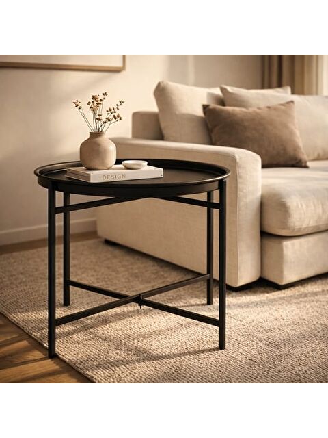 Just Home Modern Katlanır Orta Sehpa - Siyah - S000377931-19351