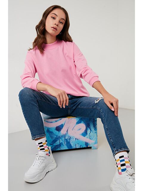 Lela Dik Yaka Basic Örme Sweat 5863323 - S000000166-20024