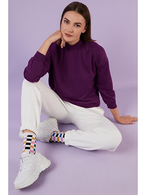 Lela Pamuklu Dik Yaka Basic Örme Sweat 5863323 - S000000166-20042