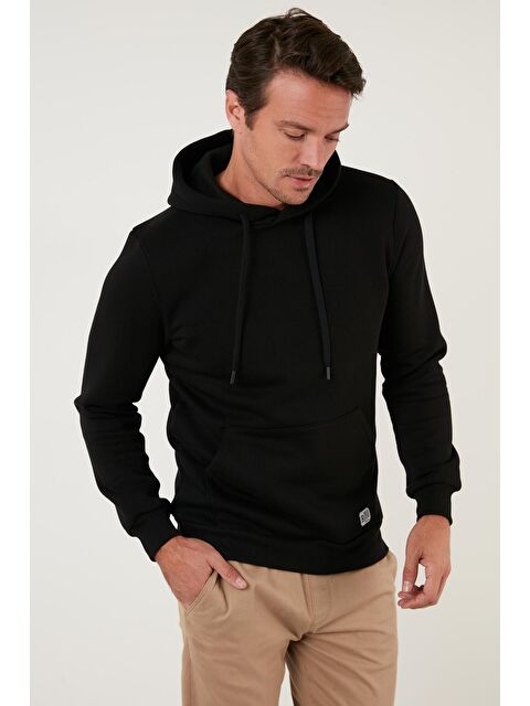 Buratti Slim Fit Kapüşonlu Kanguru Cepli İçi Tüylü Yumuşak Şardonlu  Erkek Hoodie 5905281 - S000000611-19351