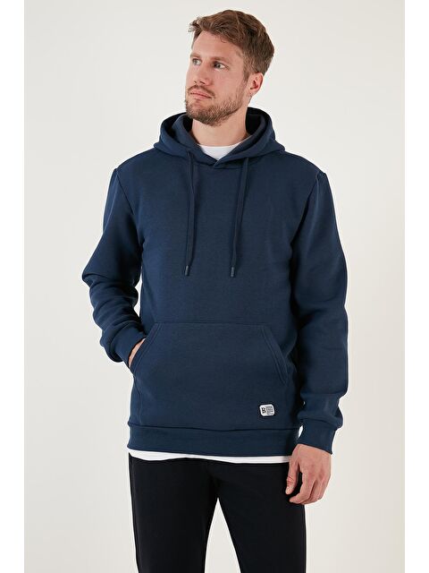 Buratti Slim Fit Kapüşonlu Kanguru Cepli İçi Tüylü Yumuşak Şardonlu Erkek Hoodie 5905281 - S000000611-23093
