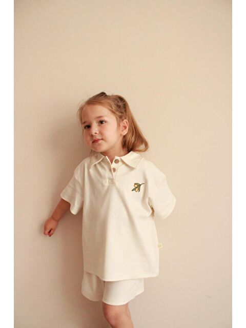 Oh La La Koala For Little Ones Zeytin Nakışlı Polo Yaka Şortlu Takım