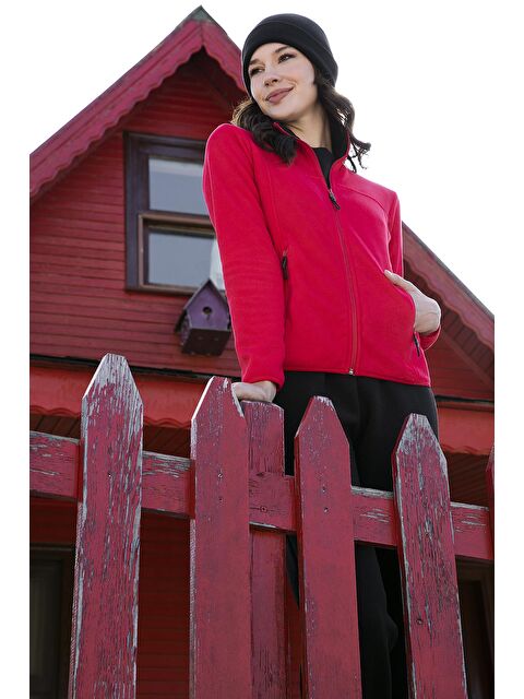 Lela Slim Fit Anti-Pilling Tüylenme Yapmayan Fermuarlı Cepli Hırka Kadın Polar 5907002 - S000001516-20045