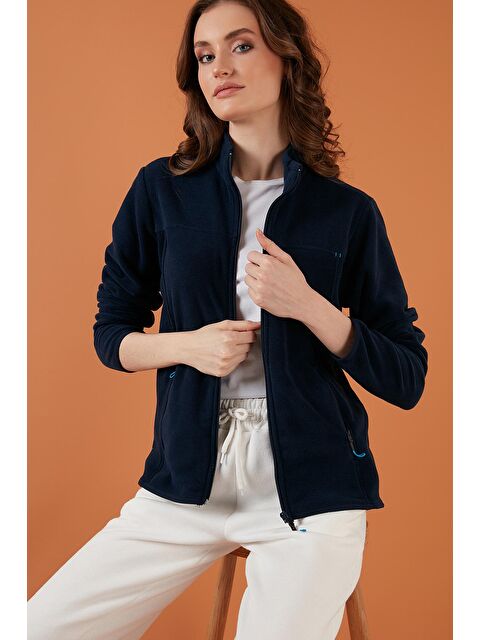 Lela Slim Fit Anti-Pilling Tüylenme Yapmayan Fermuarlı Cepli Polar Hırka 5907002 - S000001516-21164