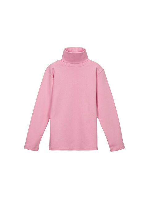 Lovetti Pembe Basic Kışlık Tam Balıkçı Yaka Uzun Kollu Kız Çocuk Tişört - S000053598-20024