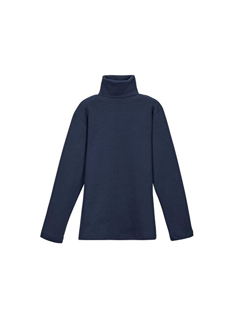 Lovetti Açık Lacivert Kız Çocuk Tam Balıkçı Uzun Kol Tişört - S000053598-19459