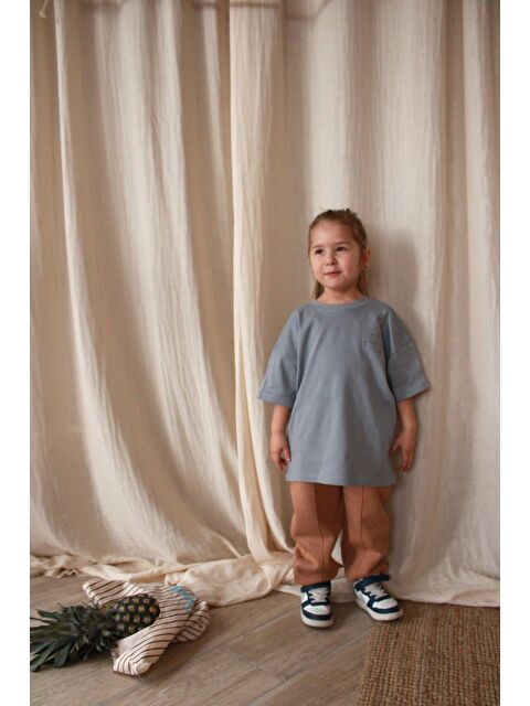 Oh La La Koala For Little Ones Açık Gri Nakışlı Oversize T-shirt