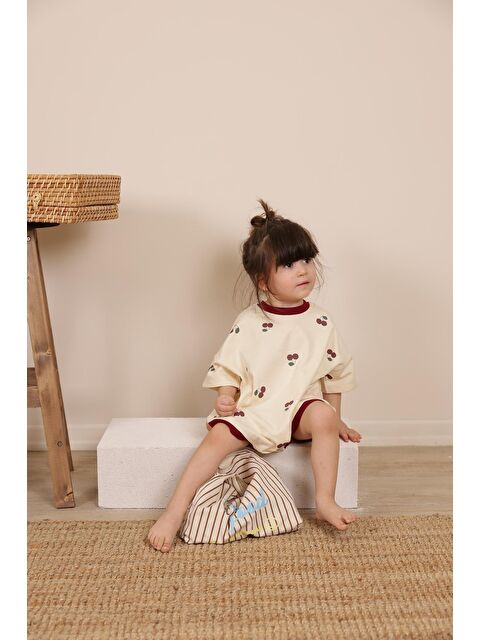 Oh La La Koala For Little Ones Kiraz Baskılı Oversize Tulum