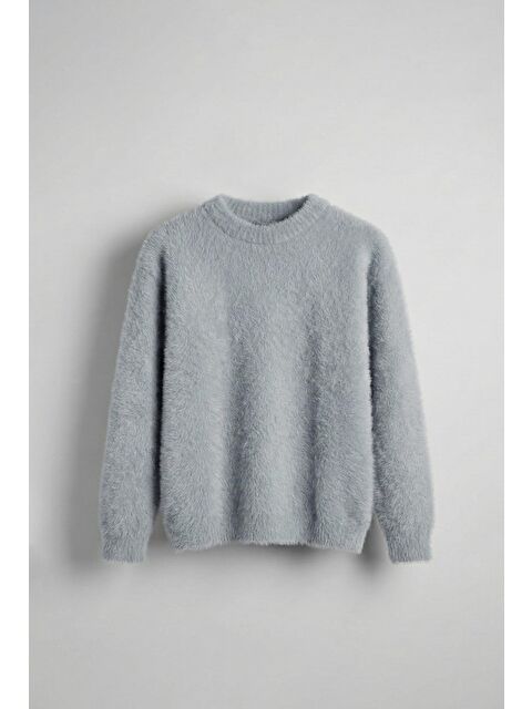 Abluka Online Erkek Oversize Dokulu Kazak Gri - S000118419-20600