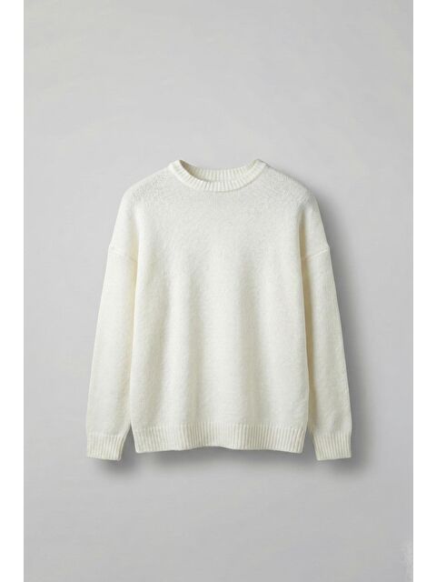 Abluka Online Erkek Oversize Yumuşak Dokulu Kazak Ekru - S000334020-19965