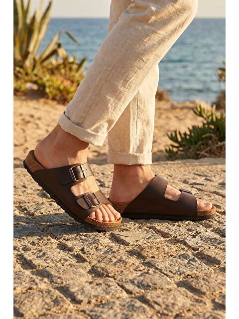 Paleng Mantar Taban Şiltesi Deri Erkek Terlik - S000181947-29705