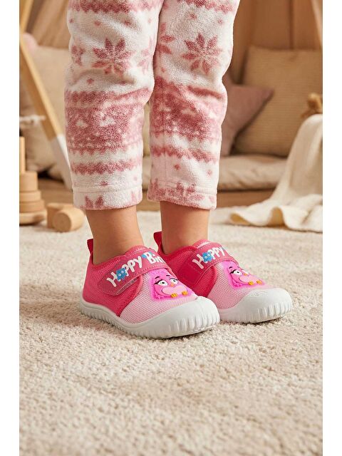 Gezer Yazlık Kız Çocuk Keten Happy Bird Cırt Cırtlı Ayarlanabilir Ayakkabı - S000178268-18686