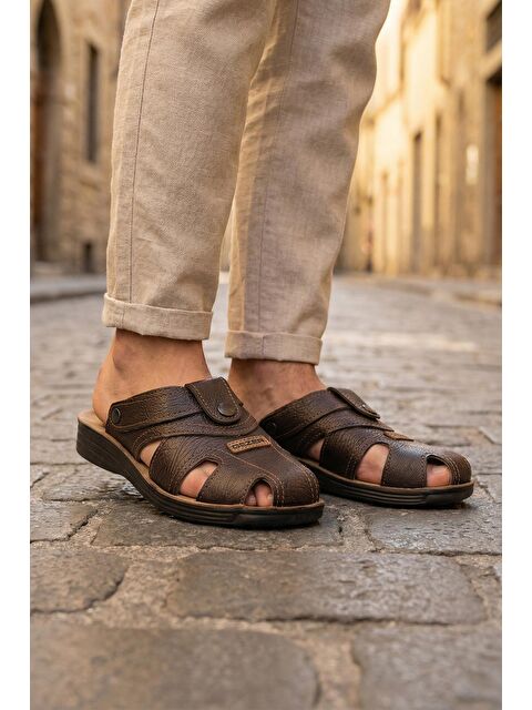 Gezer Yazlık Erkek Çıtçıtlı Ayarlanabilir Terlik-Sandalet - S000181944-29705