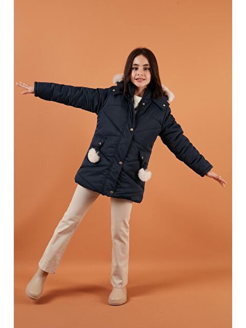 Lela İçi Pelüş Astarlı Kapüşonlu Şişme Kız Çocuk Mont 6035034 - S000000683-21164