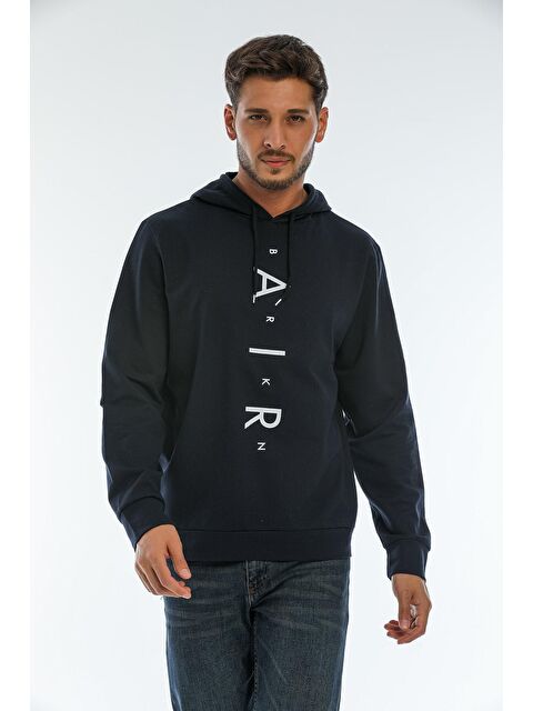 Süperlife Kapüşonlu Regular Fit Air Baskılı İnce Erkek Hoodie SPR22SW162 - S000014807-21164