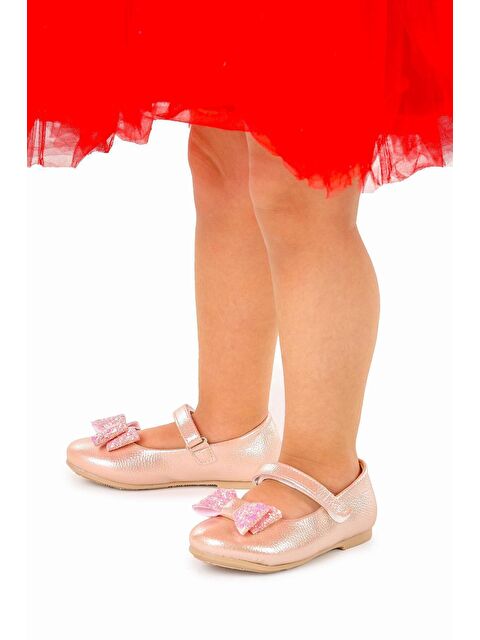 Kiko Kids Cırtlı Fiyonklu Kız Çocuk Babet Ayakkabı Ege 200 Vakko - S000012319-23490