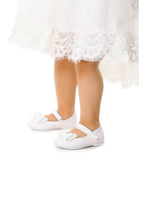 Kiko Kids Cırtlı Fiyonklu Kız Çocuk Babet Ayakkabı Ege 200 Rugan - S000012322-20063