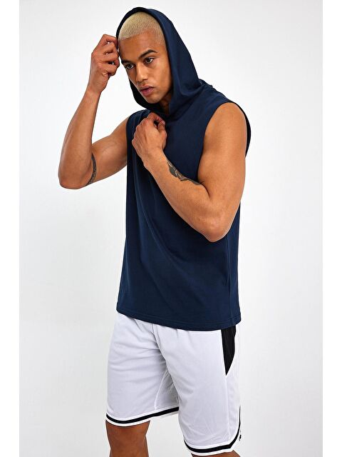 Süperlife Kapüşonlu Oversize Fit Erkek Kolsuz Tişört SPR21Y04 - S000013688-21164