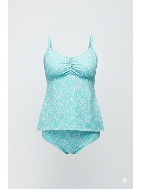 C&City Yüksek Bel Uzun Tankini 7741 Mavi - S000216914-17234