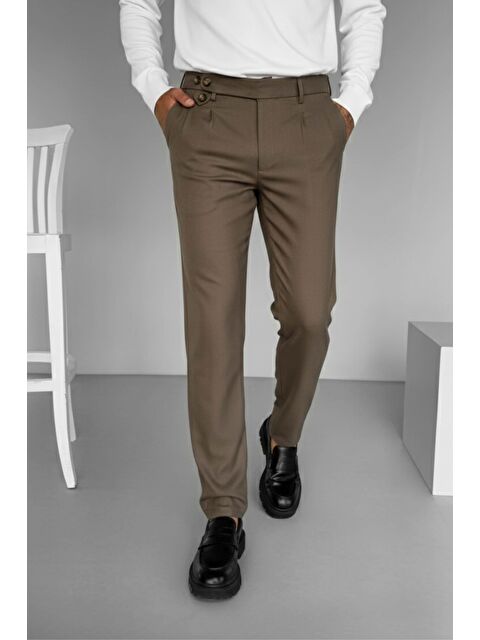 Abluka Online Pileli Kumaş Erkek Pantolon Açık Kahve - S000109386-29705