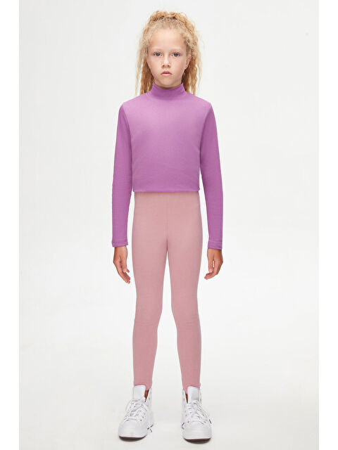 Lovetti Gül Kurusu Kız Çocuk Kışlık Tam Boy Düz Basıc Tayt - S000053910-20028