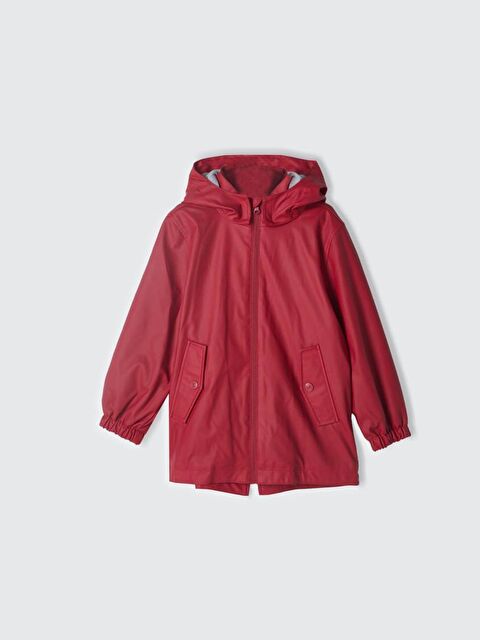 United Colors Of Benetton Erkek Çocuk Kırmızı Çıkarılabilir Kapüşonlu Astarlı Yağmurluk - S000310268-20045