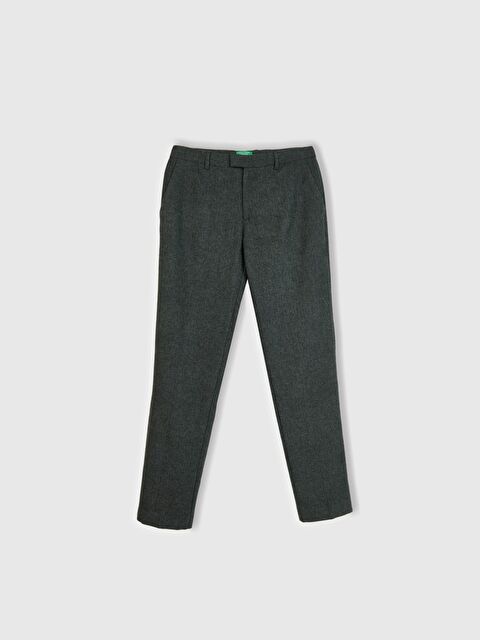 United Colors Of Benetton Antrasit Yün Karışımlı Dar Kesim Erkek Pantolon - S000343636-29666