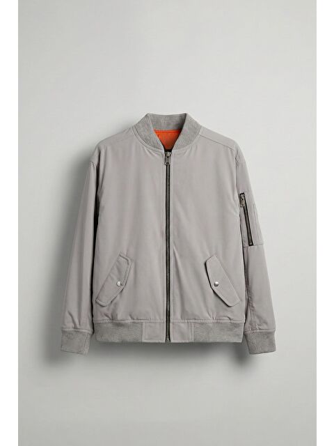 Abluka Online Erkek Basic Bomber Ceket Gri - S000333066-20600