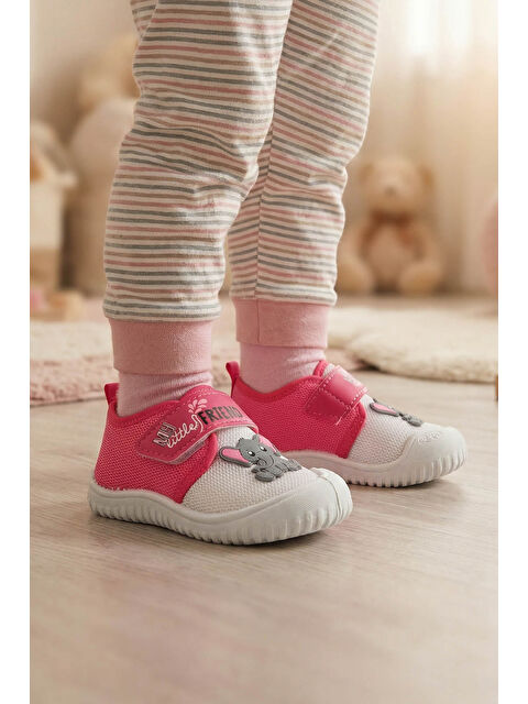 Gezer Kız Bebek Yazlık Keten Tek Cırt Cırtlı Ayarlanabilir Rahat Taban Ev Kreş Günlük Ayakkabı - S000351838-18686