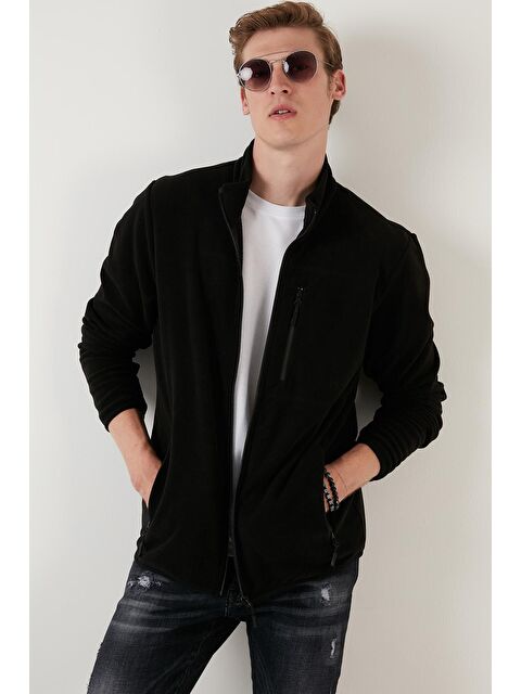 Buratti Cepli Dik Yaka Polar Erkek Fermuarlı Sweatshirt Hırka 5906028 - S000000774-19351