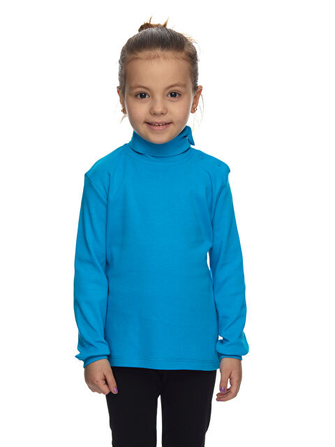 Lovetti Koyu Turkuaz Kız Çocuk Tam Balıkçı Uzun Kol Çıtçıtlı Tişört - S000053879-20051
