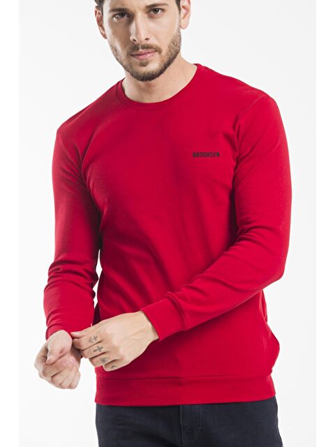 Süperlife Bisiklet Yaka Uzun Kollu Dar Kalıp İnce Erkek Sweatshirt SPR2019K18 - S000014182-19951