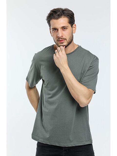 Süperlife Bisiklet Yaka Oversize Fit Erkek Tişört SPR21Y30 - S000014646-18547