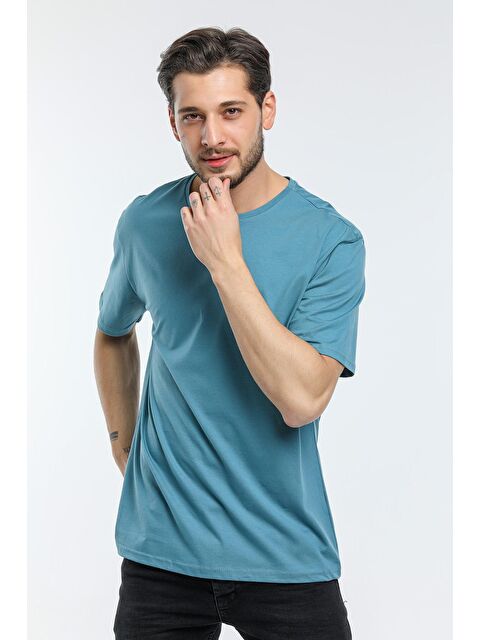 Süperlife Bisiklet Yaka Oversize Fit Erkek Tişört SPR21Y30 - S000014646-20055