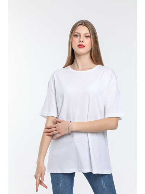 Süperlife Kadın Bisiklet Yaka Standart &Regular Fit Tişort spr21yk30 - S000014647-20063