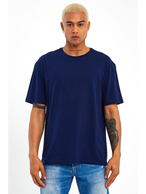 Süperlife Bisiklet Yaka Oversize Fit Erkek Tişört SPR21Y30 - S000014646-21164