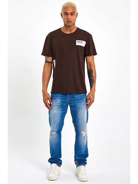 Süperlife Bisiklet Yaka Regular Fit Tokyo Baskılı Erkek Tişört SPR23ts303 - S000013122-19413