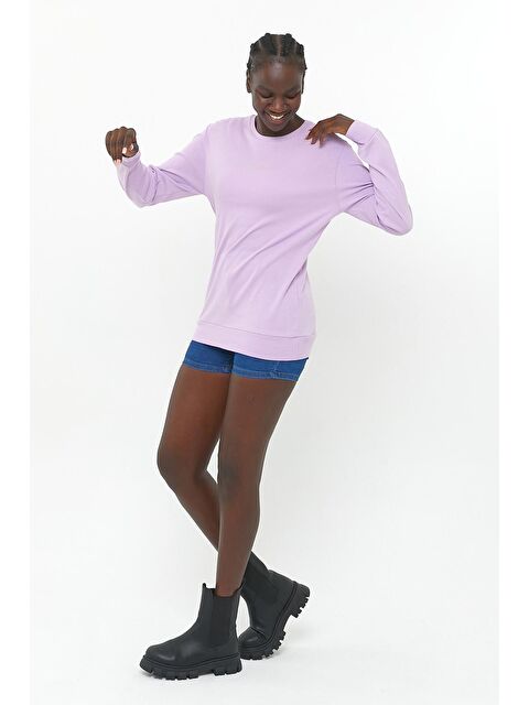 Süperlife Kadın Bisiklet Yaka Regular Fit Sweatshirt spr21k17 - S000014746-17878