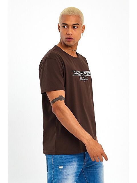 Süperlife Bisiklet Yaka Regular Fit California Baskılı Erkek Tişört SPR23ts304 - S000014687-19413