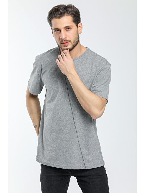 Süperlife Bisiklet Yaka Slim Fit Ön Çöp Dikiş Garni Erkek Tişört SPR21Y01 - S000013690-17308