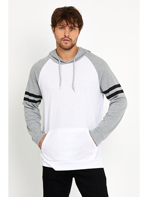 Süperlife Kapüşonlu Regular Fit Kol Baskılı Erkek Hoodie İnce SPR22SWK105 - S000015247-20600