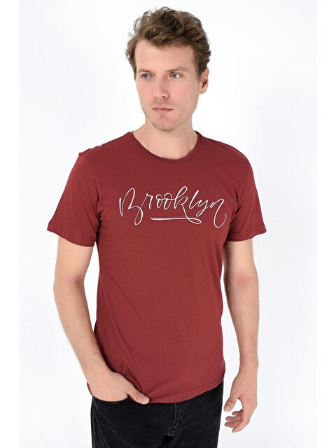 Süperlife Bisiklet Yaka Dar Kalıp Baskılı Erkek Tişört SPR 261 - S000013704-19951