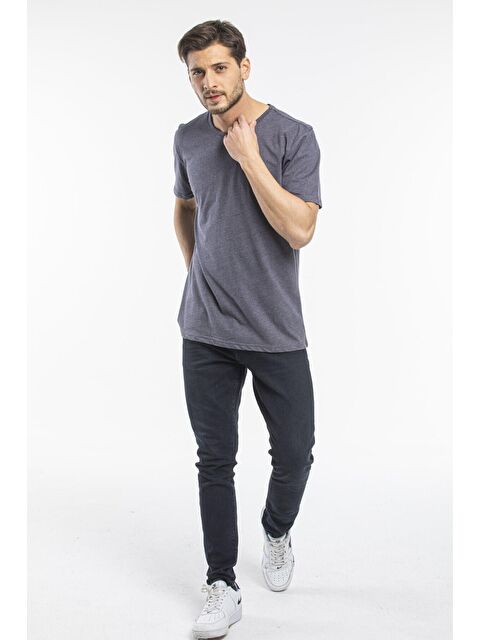 Süperlife Bisiklet Yaka Dar Kalıp Brooklyn Baskılı Erkek Tişört SPR 266 - S000013698-19393