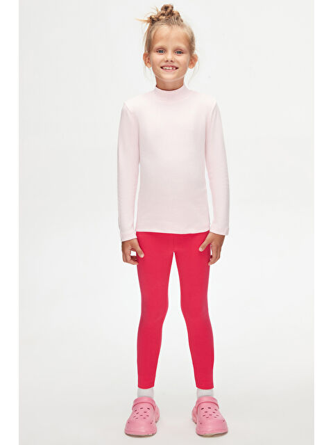 Lovetti Uçuk pembe Kız Çocuk Yarım Balıkçı Uzun Kol Tişört - S000053858-20026