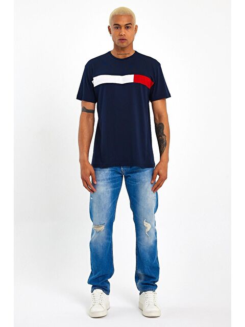 Süperlife Bisiklet Yaka Regular Fit Garnili Erkek Tişört SPR23TS301 - S000014676-21164